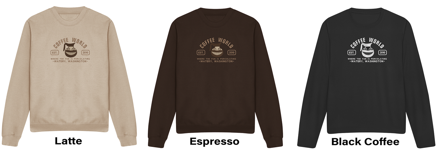 Coffee World Embroidered Sweatshirt/Hoodie