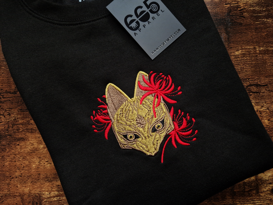 Fox Mask Embroidered Sweatshirt/Hoodie