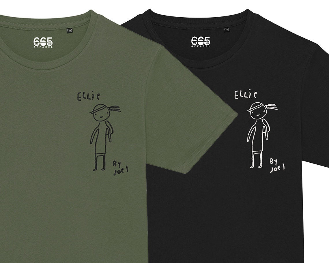 Ellie Drawing by Joel Embroidered T-Shirt