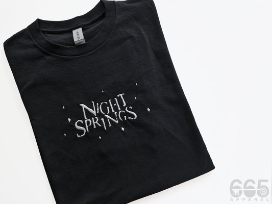 Night Springs Embroidered T-Shirt