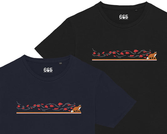 Samurai Fox Embroidered T-Shirts