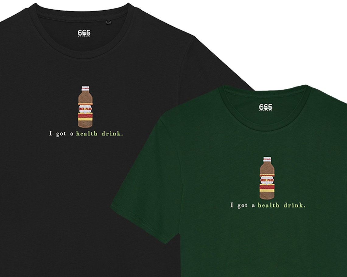 Health Drink Embroidered T-Shirt