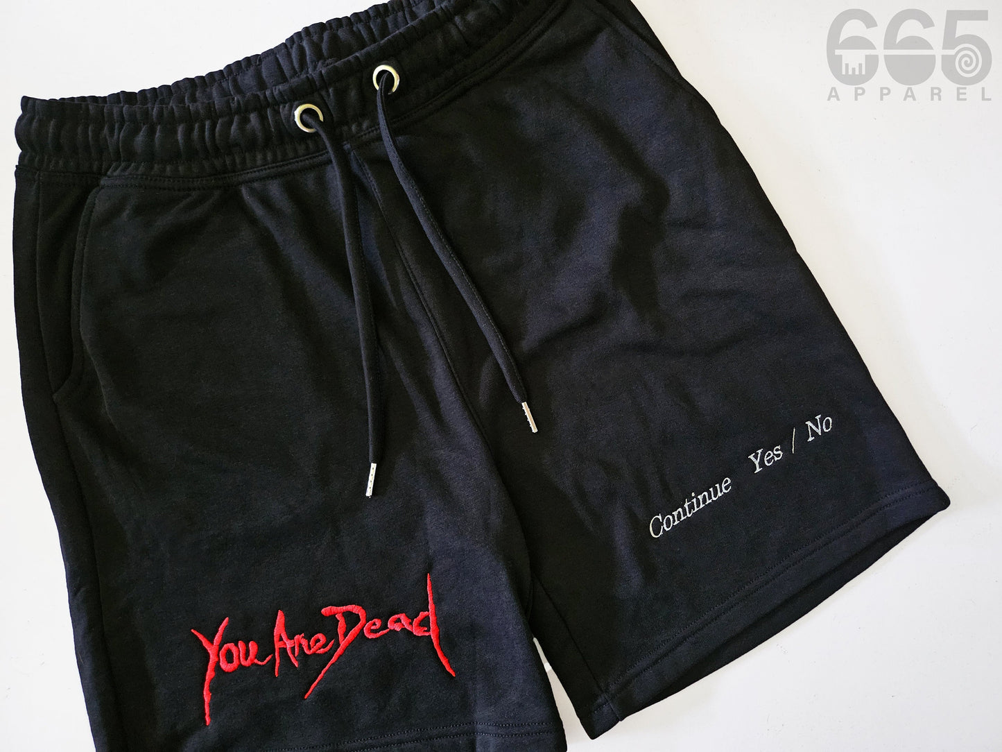 You Are Dead Embroidered Shorts