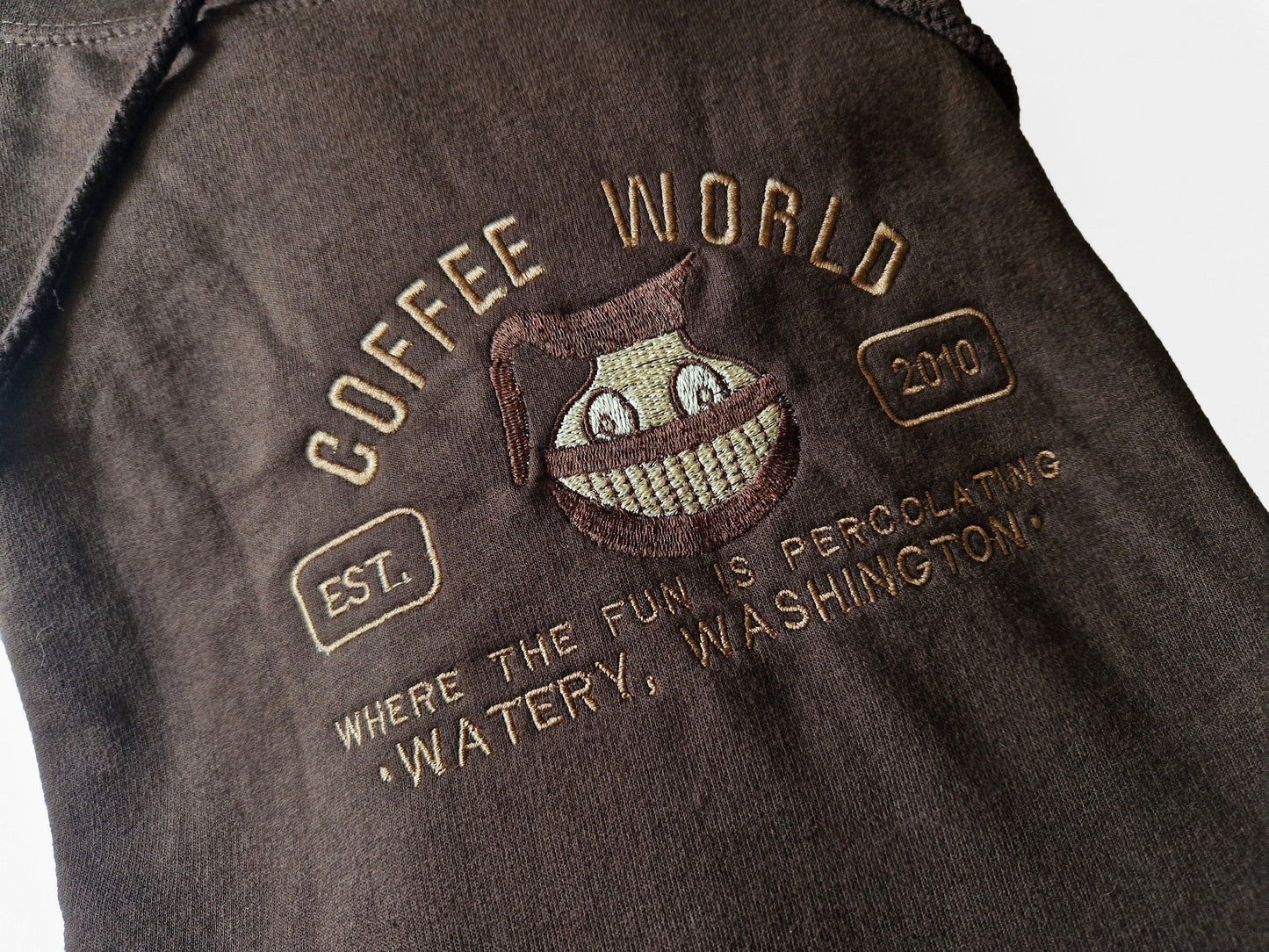 Coffee World Embroidered Sweatshirt/Hoodie