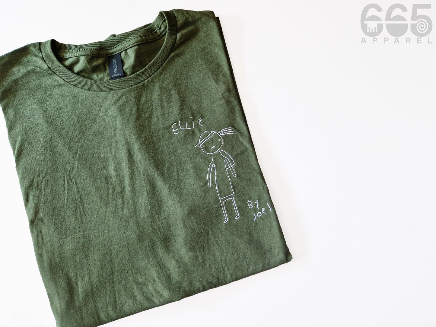 Ellie Drawing by Joel Embroidered T-Shirt