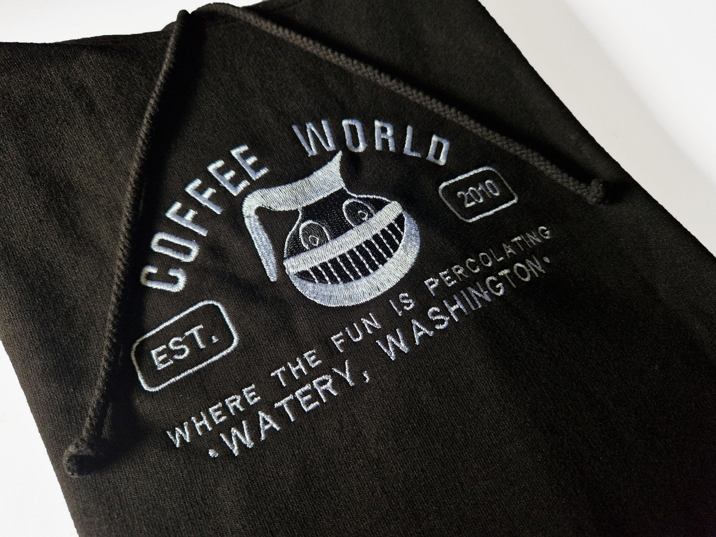 Coffee World Embroidered Sweatshirt/Hoodie