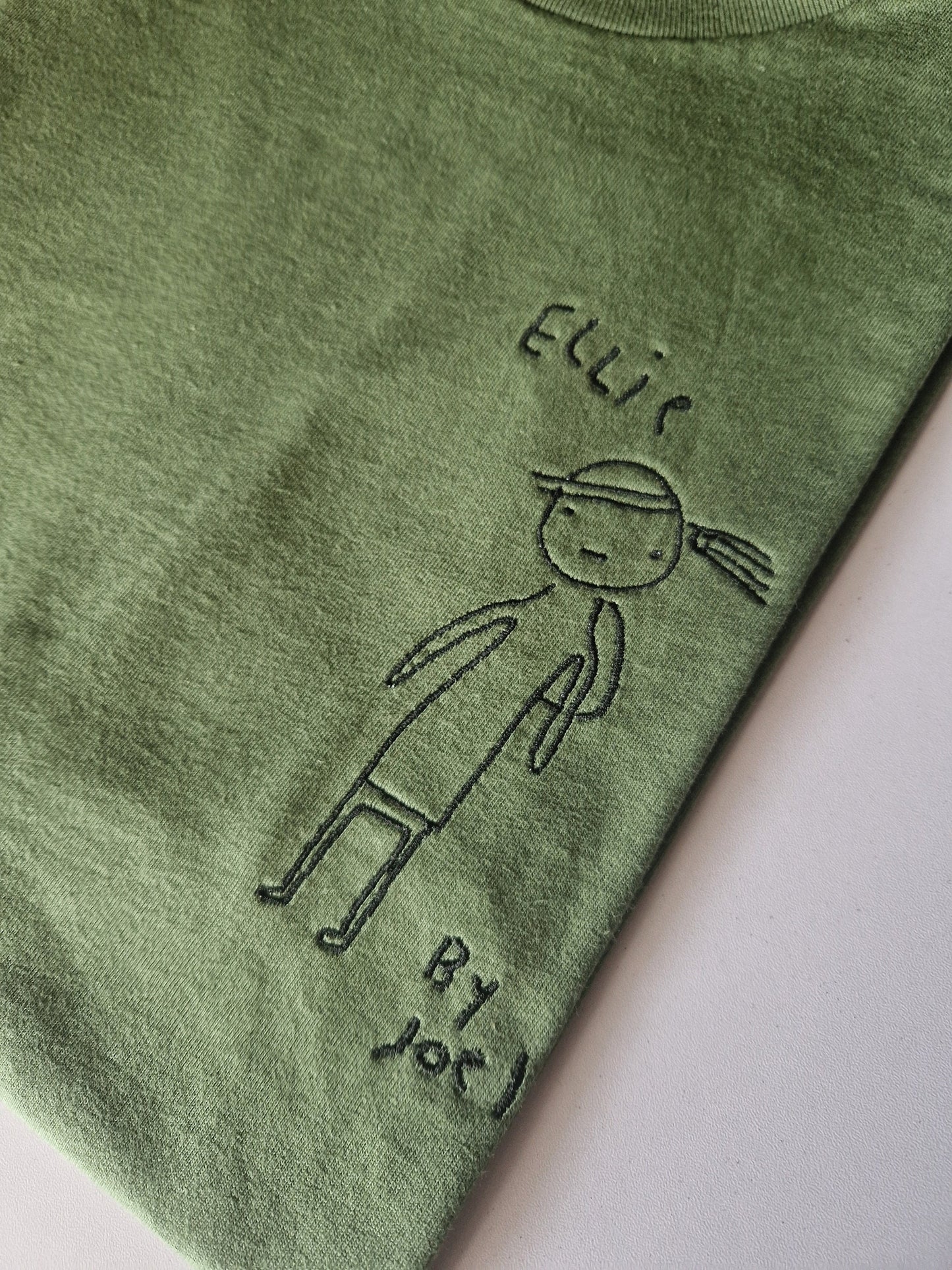 Ellie Drawing by Joel Embroidered T-Shirt