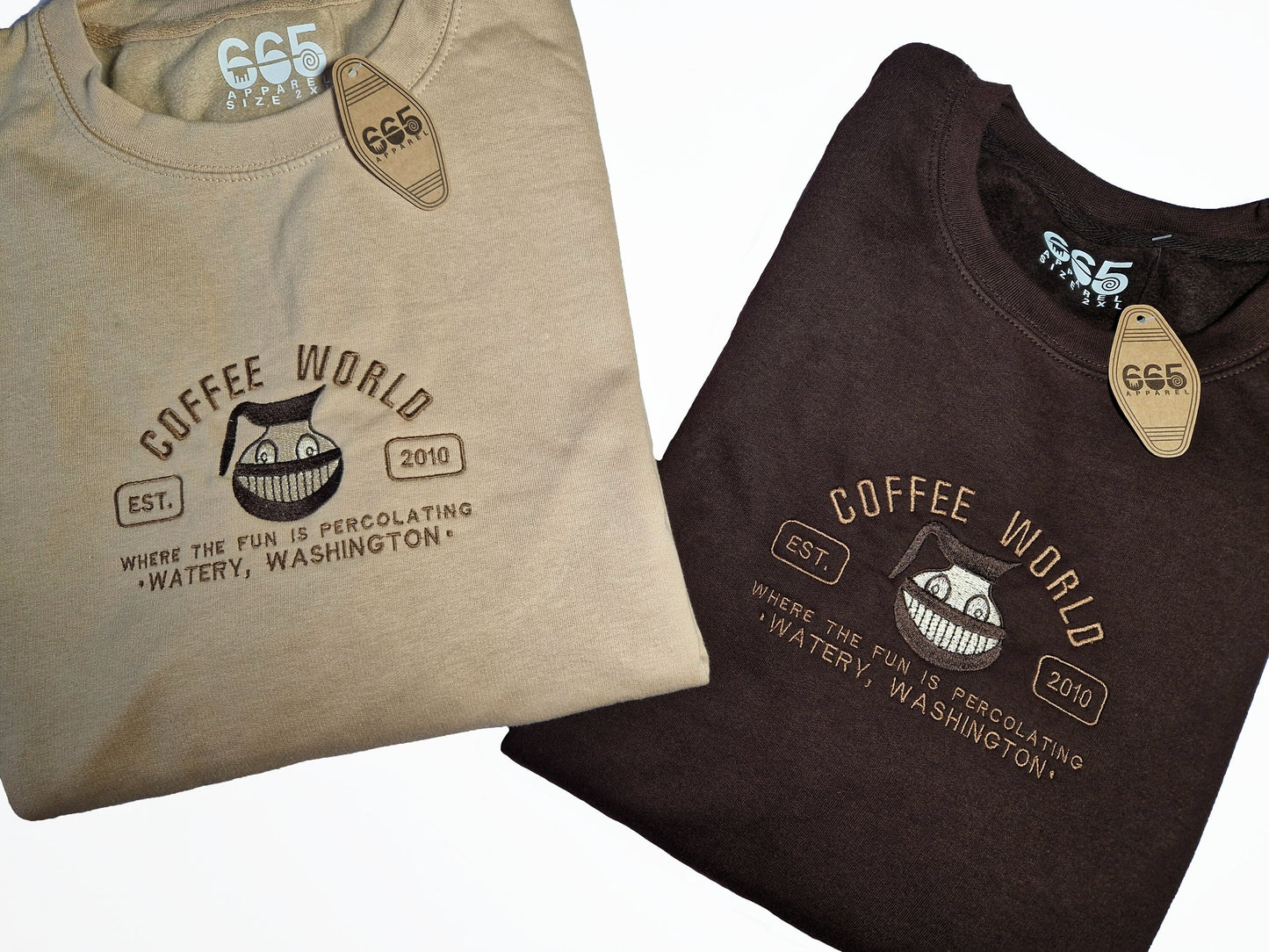 Coffee World Embroidered Sweatshirt/Hoodie