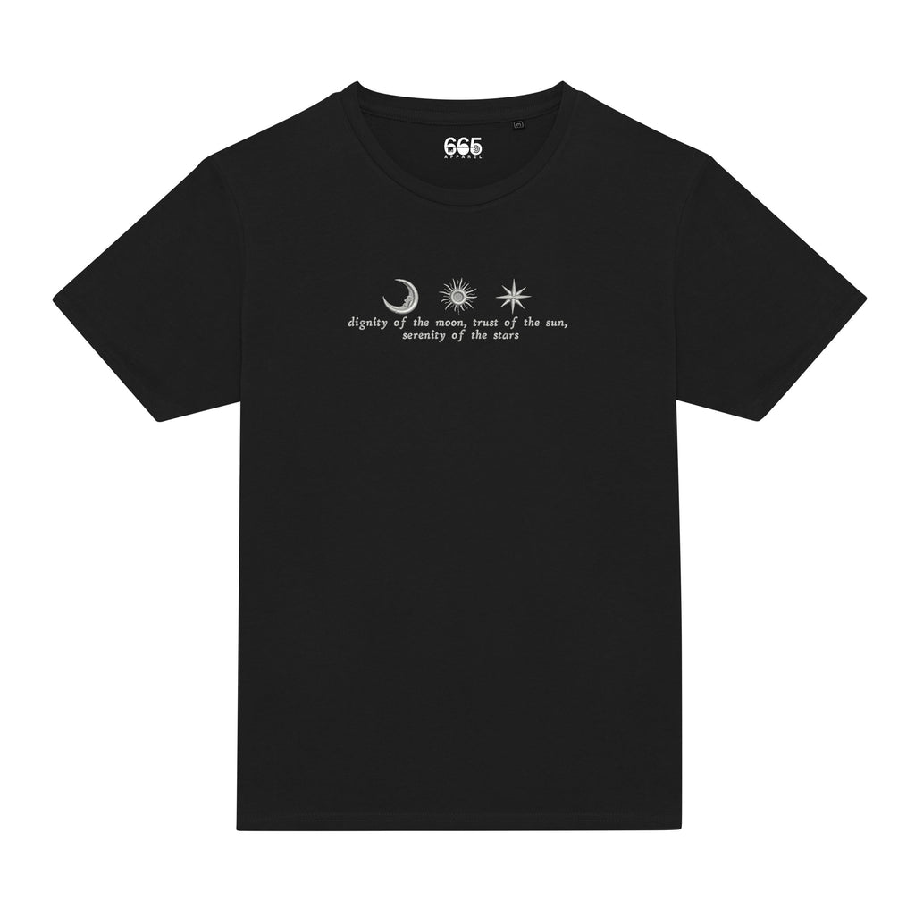 Moon, Sun, Star Embroidered T-Shirt