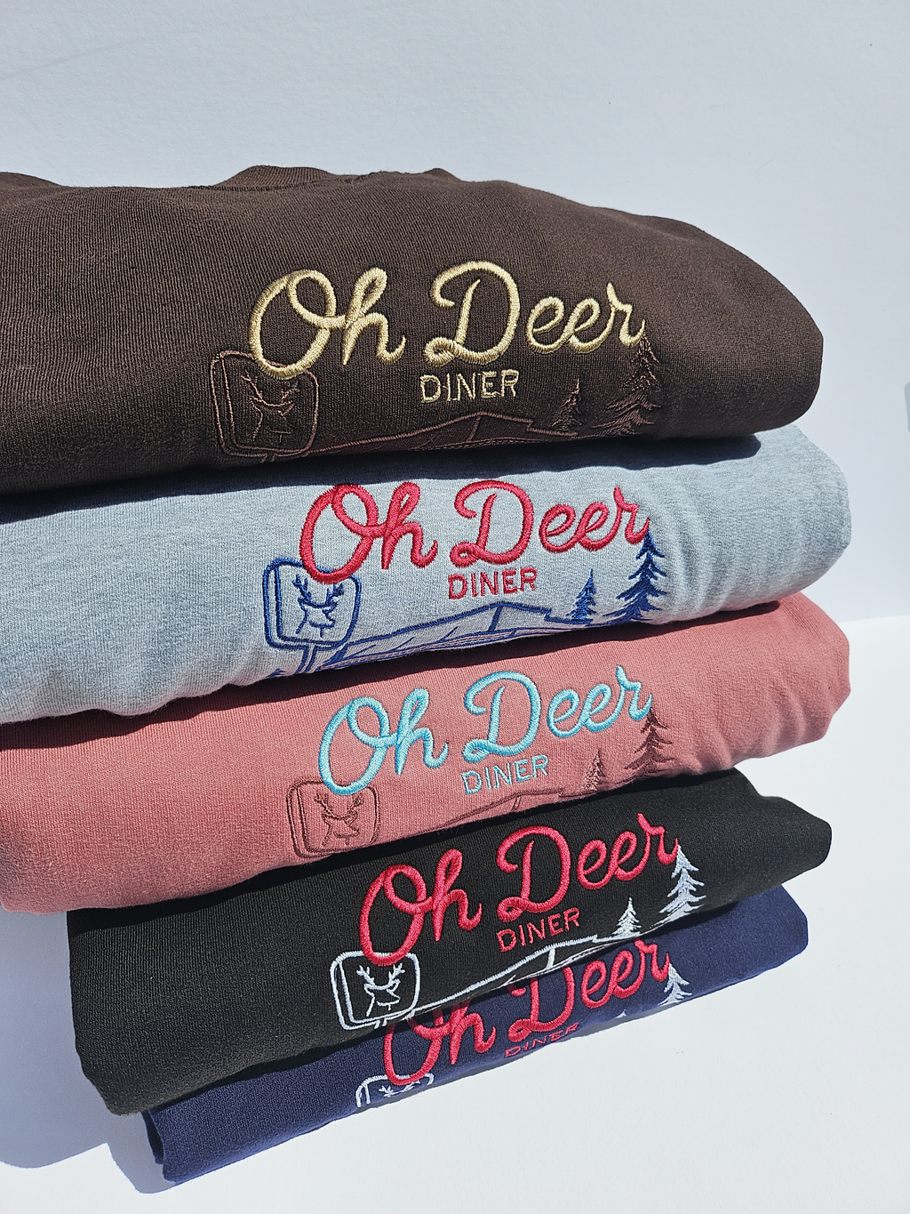 Oh Deer Diner Embroidered Sweatshirt/Hoodie