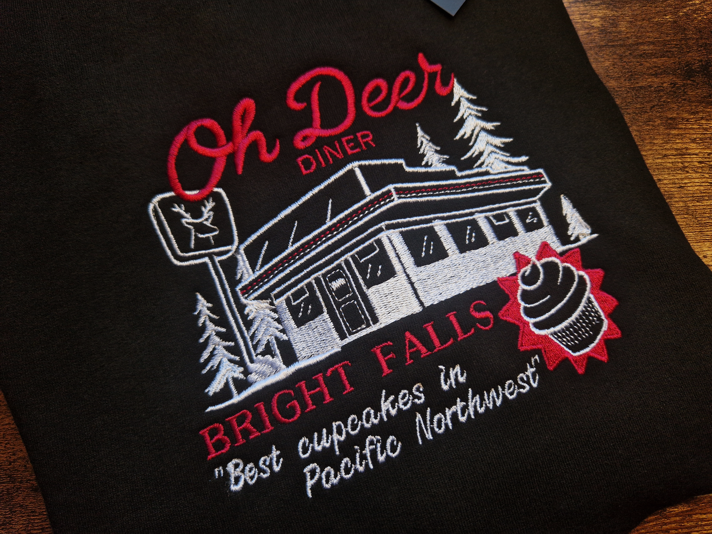 Oh Deer Diner Embroidered Sweatshirt/Hoodie