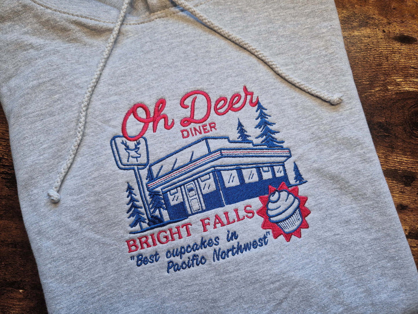 Oh Deer Diner Embroidered Sweatshirt/Hoodie