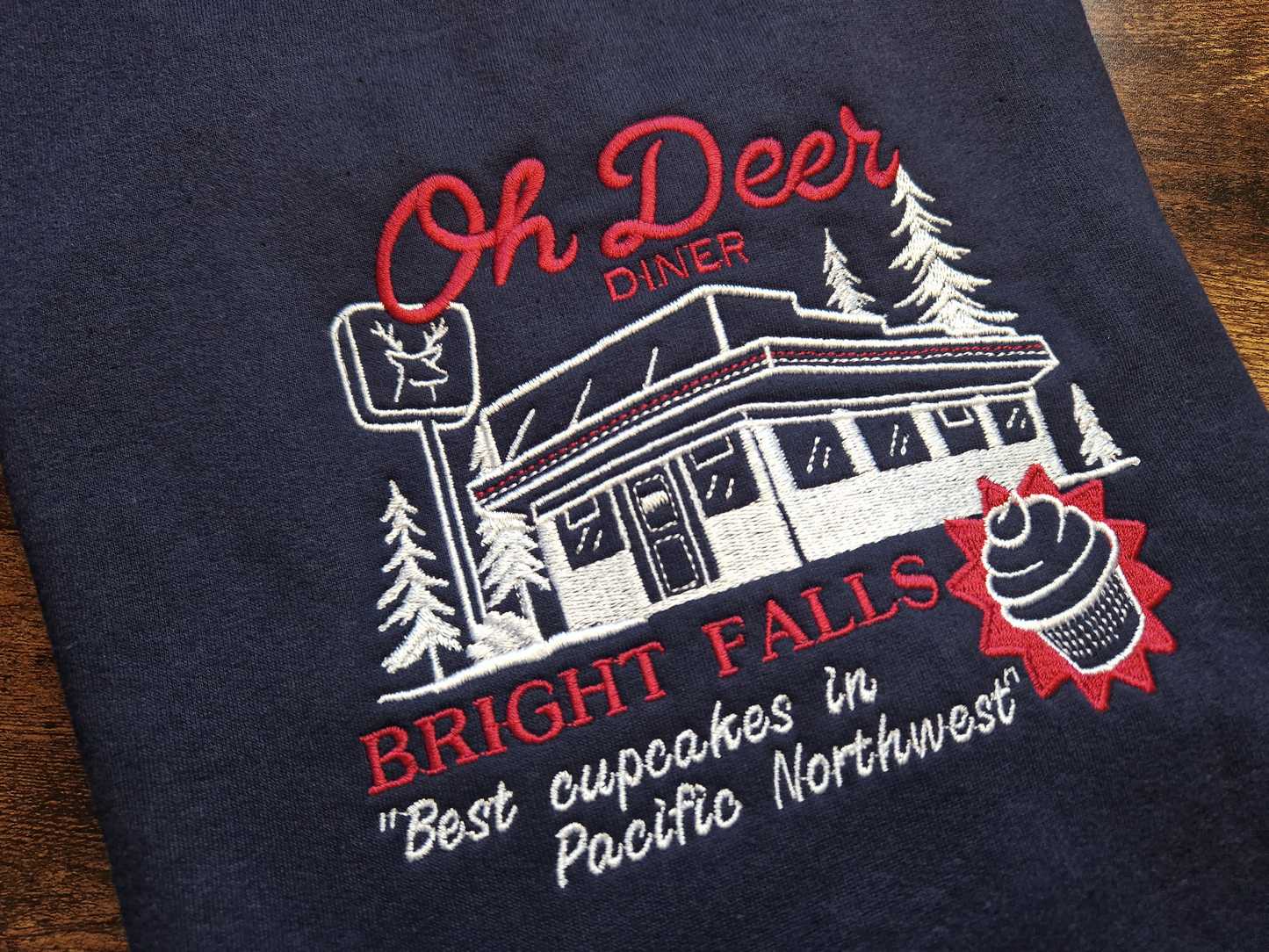 Oh Deer Diner Embroidered Sweatshirt/Hoodie