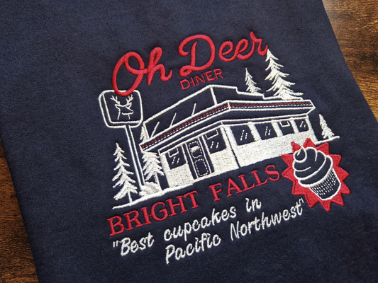 Oh Deer Diner Embroidered Sweatshirt/Hoodie